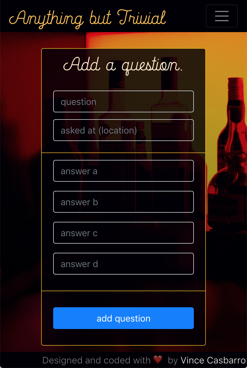 Anything but Trivial, add a question